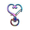 Heart-Shaped Swivel Snap Hook Keychain Metal Spring Snap Key Ring Multicolor