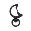 Moon-Shaped Swivel Snap Hook Keychain Metal Spring Snap Key Ring Black