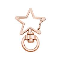 Star-Shaped Swivel Snap Hook Keychain Metal Spring Snap Key Ring Rose Gold
