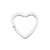 Heart-Shape Flat Key Ring Metal Split Parting Key Ring Silver