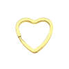 Heart-Shape Flat Key Ring Metal Split Parting Key Ring Gold