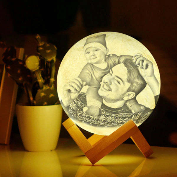 Custom 3D Printing Photo Moon Lamp & Engraving Custom 3D Print Luna Light Painting Light Gift for Him