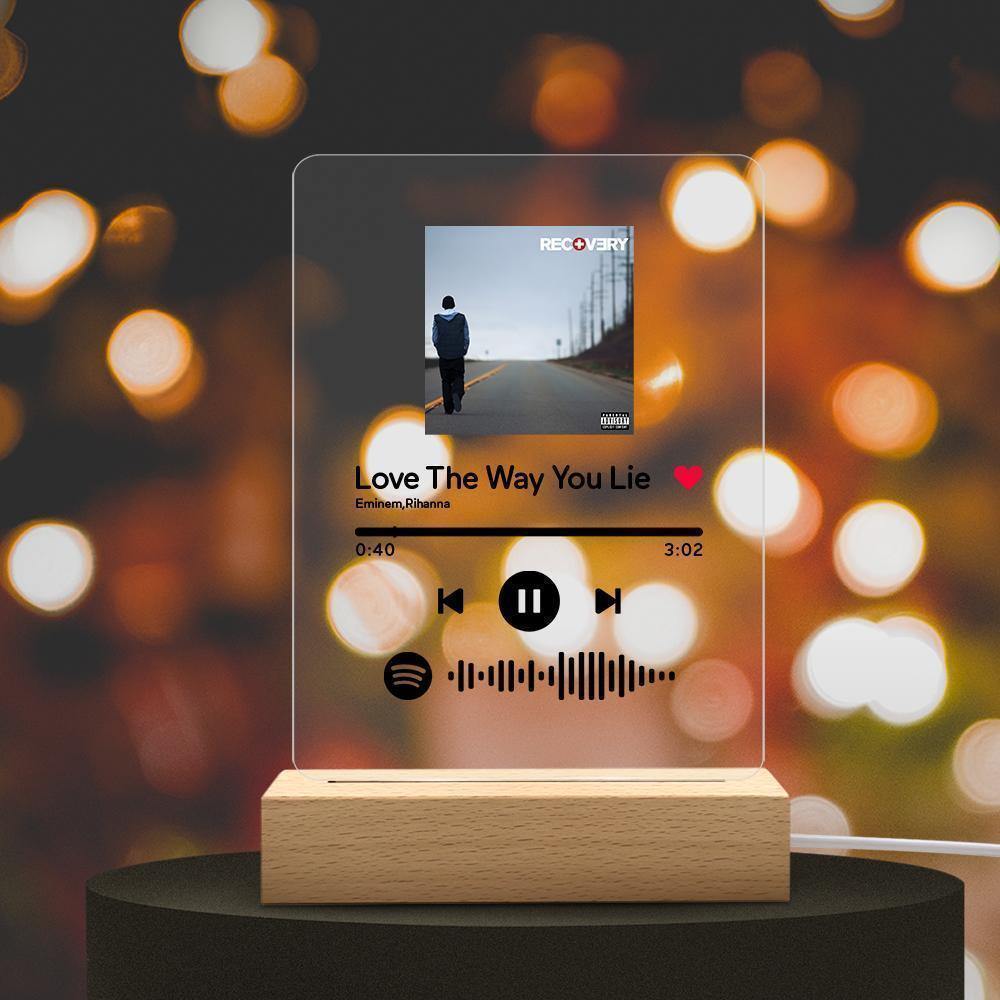 Unique Gifts For Love - Spotify Code Music Plaque Glass For Love(5.9in x 7.7in) - photowatch