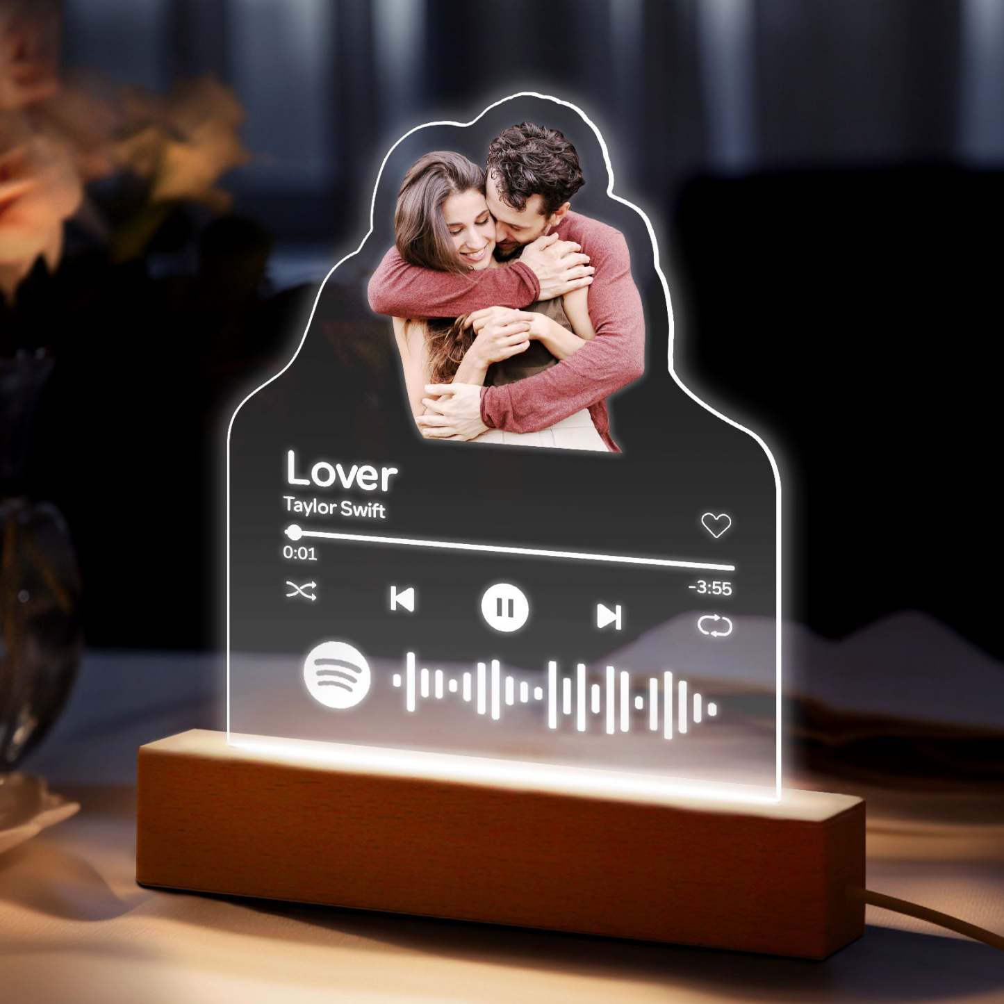 Personalized Photo Acrylic Lamp Custom Night Light Gift for Couple Home Decor - photowatch
