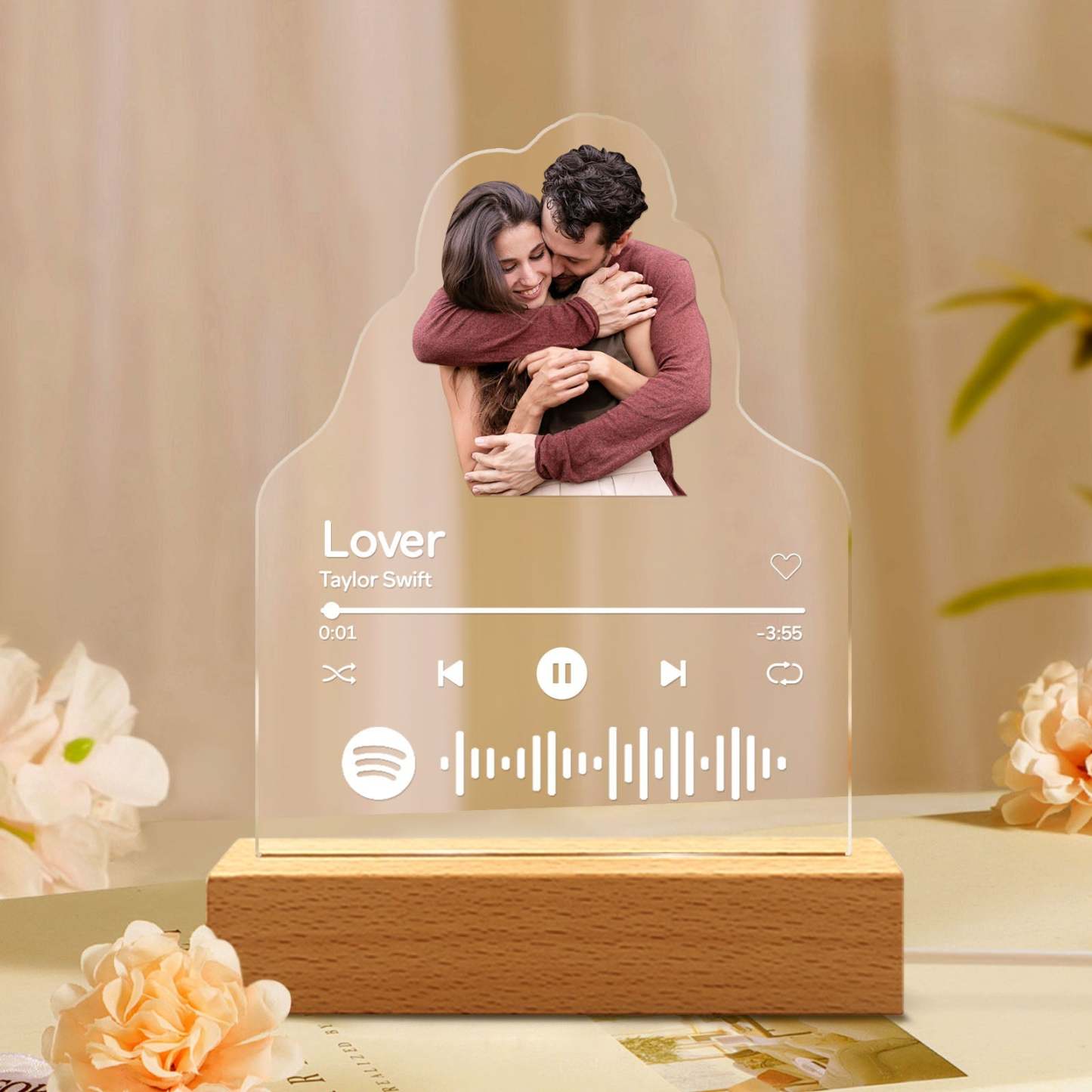 Personalized Photo Acrylic Lamp Custom Night Light Gift for Couple Home Decor - photowatch