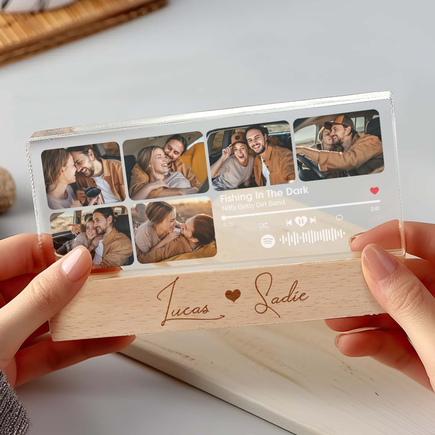 Custom Favorite Song Anniversary Gift - Personalized Photo LED Night Light - Photowatch