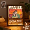 Personalized Anime Wanted Couple Portrait Led Light Frame