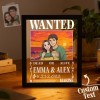 Personalized Anime Wanted Couple Portrait Led Light Frame - Photowatch