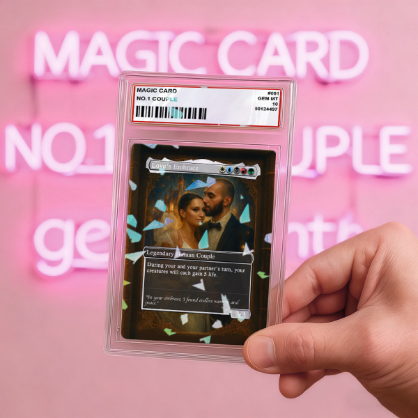 Custom Anime Couples Magic Card Personalized Photo Magic Anime Card Anniversary Gift for Couples - Photowatch