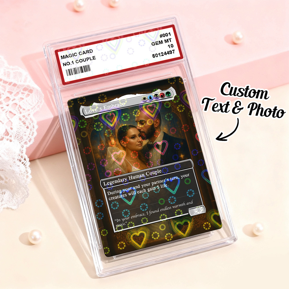 Custom Anime Couples Magic Card Personalized Photo Magic Anime Card Anniversary Gift for Couples - Photowatch