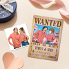 Custom Anime Bounty Couple Portrait Game Card, Personalized WANTED Bounty Card with Holographic Foil, Unique Gift for Couples & Friends