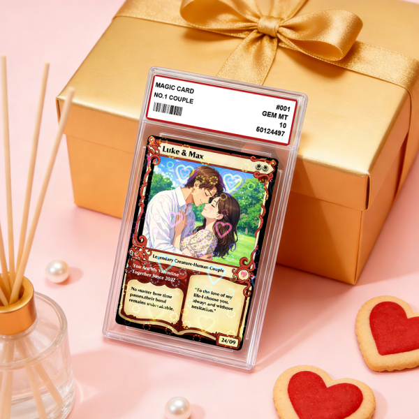 Personalized Anime Magic Card Couple Photo Anime Style Valentine's Day Gift for Couple - Photowatch