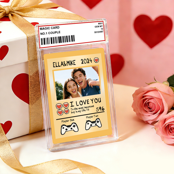 Personalized Valentine’s Day Power Couple Card, Custom Anniversary Card Couple Photo Anime Style, Best Valentine's Day Gift for Lover