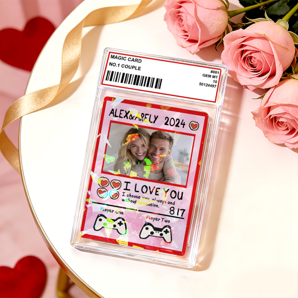 Personalized Valentine’s Day Power Couple Card, Custom Anniversary Card Couple Photo Anime Style, Best Valentine's Day Gift for Lover