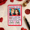 Personalized Valentine’s Day Power Couple Card, Custom Anniversary Card Couple Photo Anime Style, Best Valentine's Day Gift for Lover