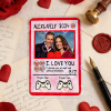 Personalized Valentine’s Day Power Couple Card, Custom Anniversary Card Couple Photo Anime Style, Best Valentine's Day Gift for Lover