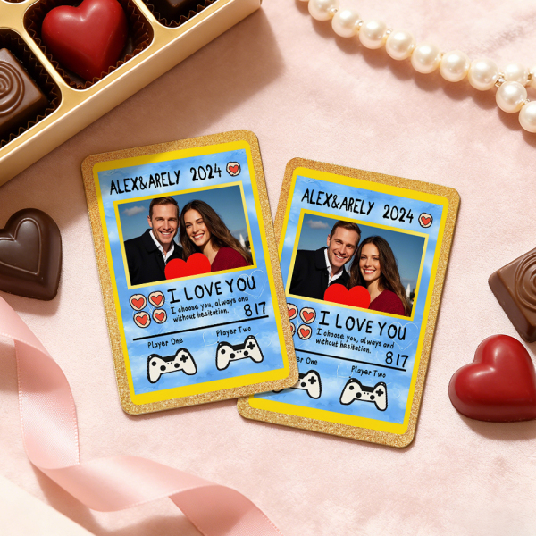 Personalized Valentine’s Day Power Couple Card, Custom Anniversary Card Couple Photo Anime Style, Best Valentine's Day Gift for Lover