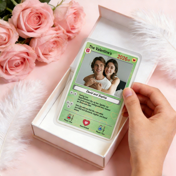 Personalized Valentine’s Day Power Couple Card, Custom Anniversary Card Couple Photo Anime Style, Best Valentine's Day Gift for Lover