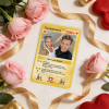 Personalized Valentine’s Day Power Couple Card, Custom Anniversary Card Couple Photo Anime Style, Best Valentine's Day Gift for Lover