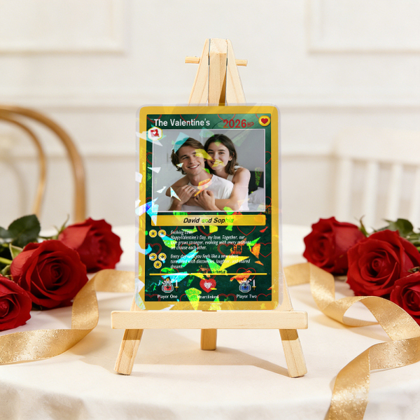 Personalized Valentine’s Day Power Couple Card, Custom Anniversary Card Couple Photo Anime Style, Best Valentine's Day Gift for Lover