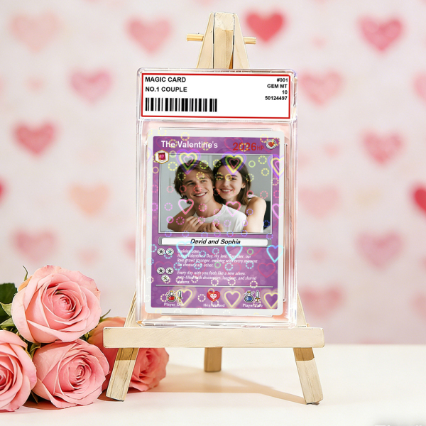 Personalized Valentine’s Day Power Couple Card, Custom Anniversary Card Couple Photo Anime Style, Best Valentine's Day Gift for Lover