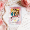 Personalized Valentine’s Day Power Couple Card, Custom Anniversary Card Couple Photo Anime Style, Best Valentine's Day Gift for Lover