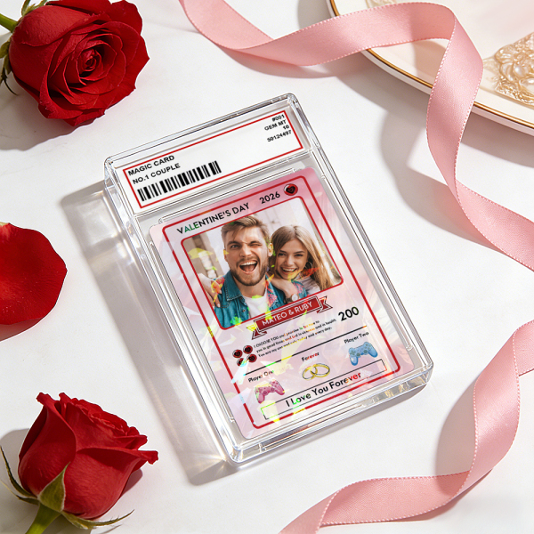 Personalized Valentine’s Day Power Couple Card, Custom Anniversary Card Couple Photo Anime Style, Best Valentine's Day Gift for Lover