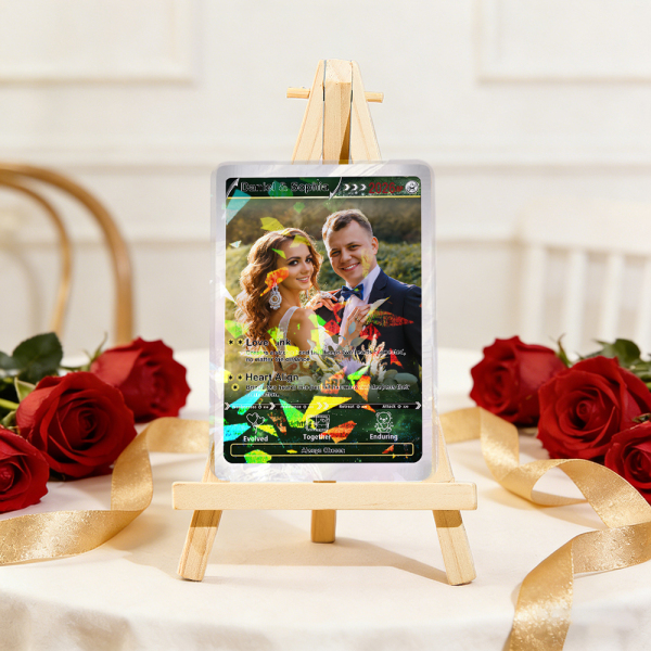 Personalized Valentine’s Day Power Couple Card, Custom Anniversary Card Couple Photo Anime Style, Best Valentine's Day Gift for Lover