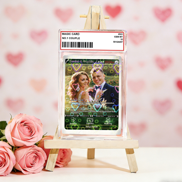 Personalized Valentine’s Day Power Couple Card, Custom Anniversary Card Couple Photo Anime Style, Best Valentine's Day Gift for Lover