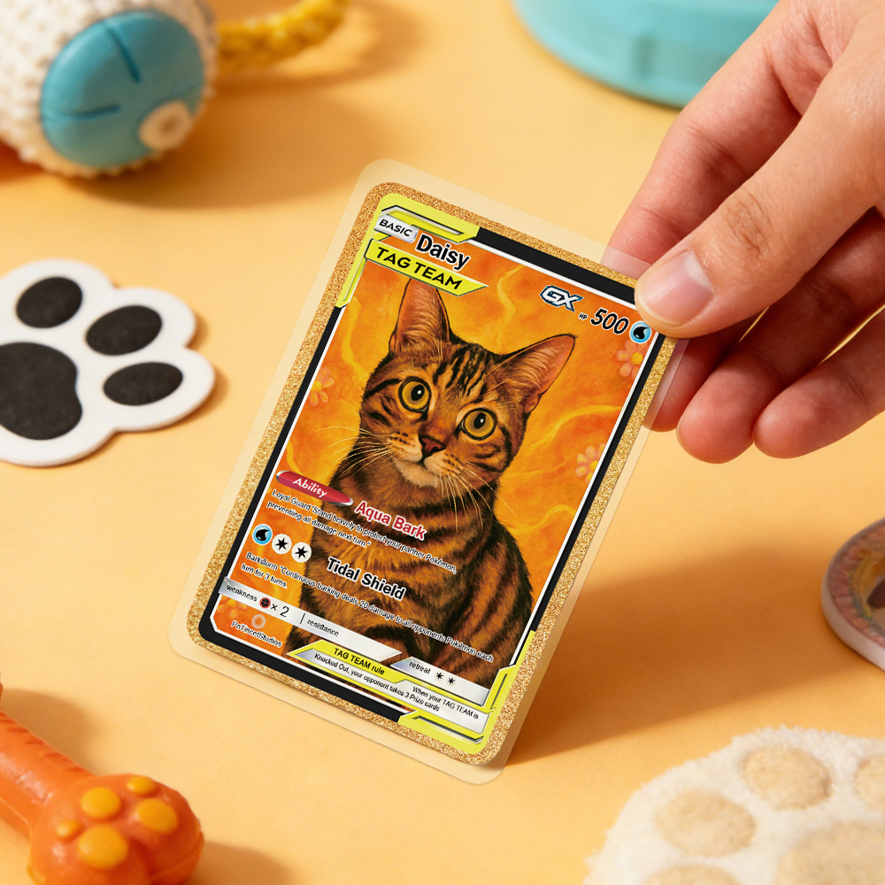 Personalized Pet Anime Art Trading Card, Best Holiday Gift for Pet Lover