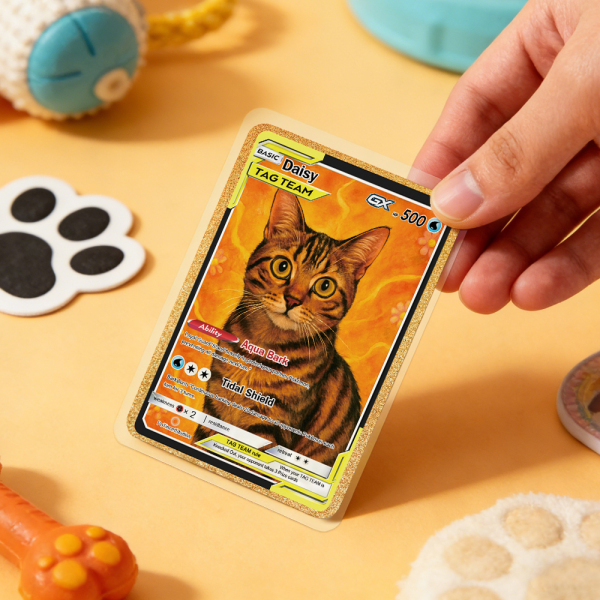 Personalized Pet Anime Art Trading Card, Best Holiday Gift for Pet Lover
