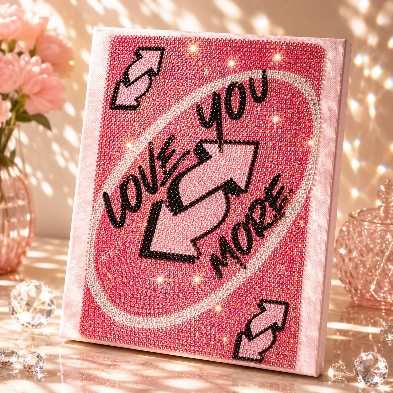 DIY Bedazzled Rhinestone Canvas Art Kit Sparkling Crystal Craft Kit Trendy Room Decor Gift