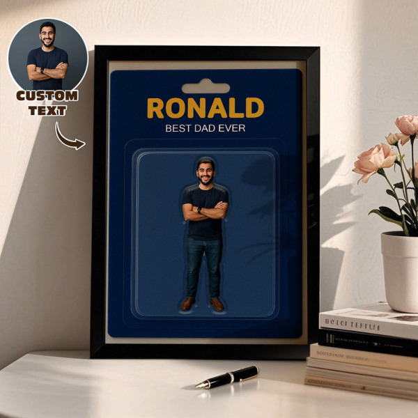 Father Custom Activity Character Portrait Personalized Toy Box Art 2D Custom Photo Frame Decoration Gift for Dad