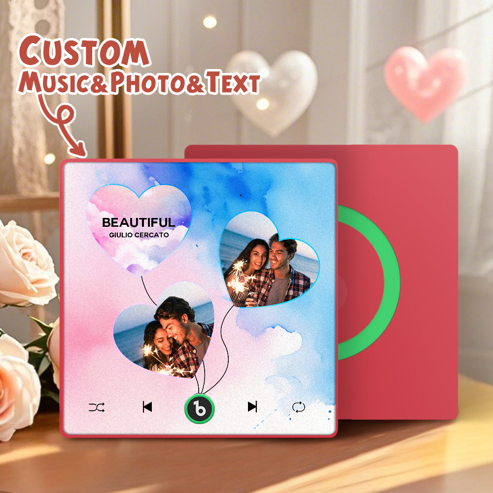 Custom Music Fridge Magnets Valentine's Day Gifts Custom Music Fridge Magnet Colorful Frame Album Fridge Magnet Can Play Songs Gift for Couple