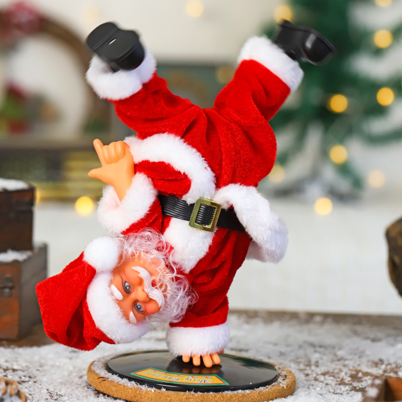 Santa Claus Musical Climbing Rope Christmas Gift for Kids, Electric Climbs Up and Down,Xmas Toy Xmas Tree Ornament