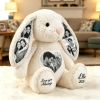 Custom Heart Photo Bunny Plush – Personalized Hidden Ear Picture Bunny Custom Text Anniversary Gift for Couples - Photowatch