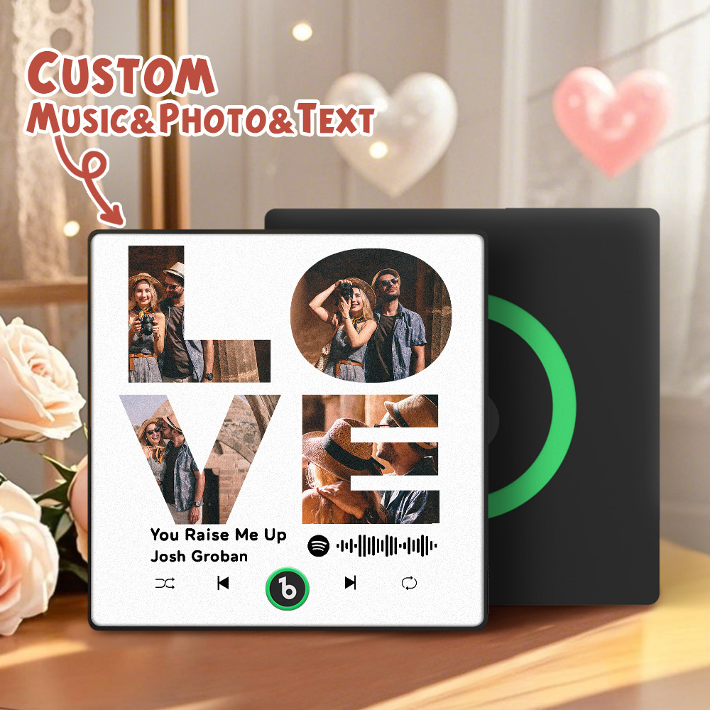 Custom Music Fridge Magnets Valentine's Day Gifts Custom Music Fridge Magnet Colorful Frame Album Fridge Magnet Can Play Songs Gift for Couple
