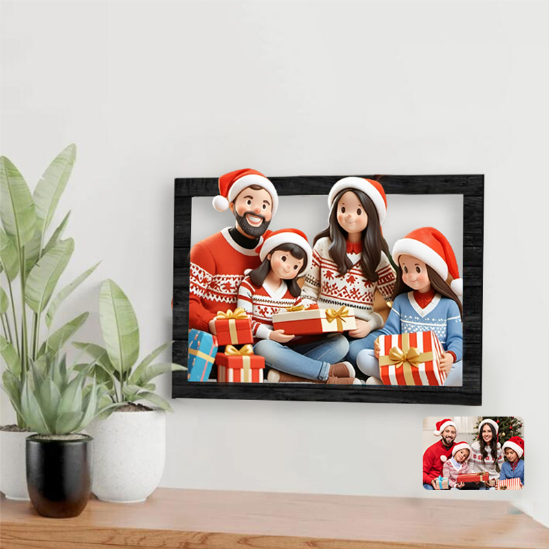 Personalized Cartoon Toy Style Photo Wood Frame - MyPhotoBoxerUk