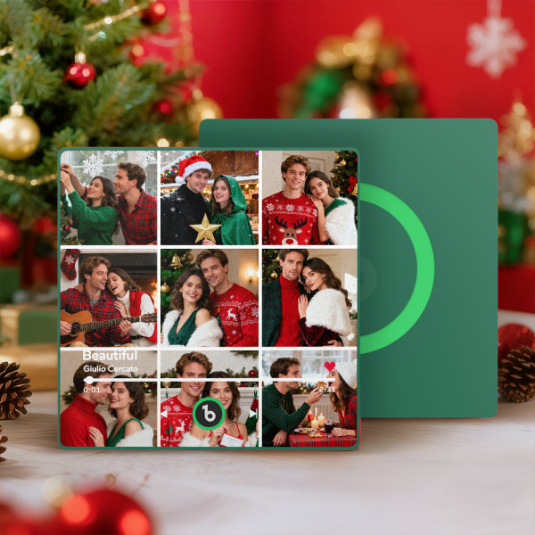 Christmas Gifts Customized Multiple Photo Music Fridge Magnet Can Play Songs Personalized Music Wall Photo Sticker