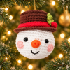 Handmade Crochet Christmas Ornament with Foam Ball Core Cute Squeeze Decoration Holiday Gift