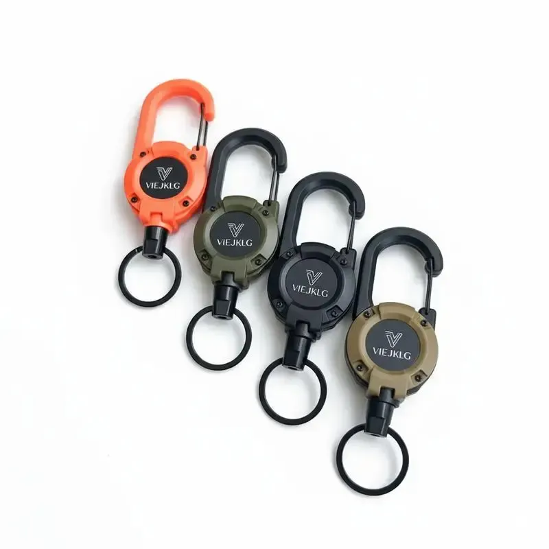 3 In 1 New Multifunctional Retractable Pull Reel Carabiner Keychain, Strong Steel Wire Rope Buckle,Outdoor Sport Keychain Tool keychain Accessories