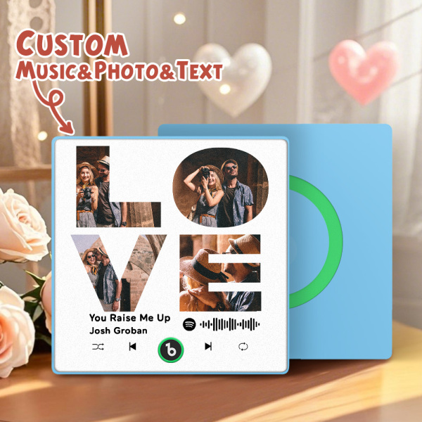 Custom Music Fridge Magnets Valentine's Day Gifts Custom Music Fridge Magnet Colorful Frame Album Fridge Magnet Can Play Songs Gift for Couple