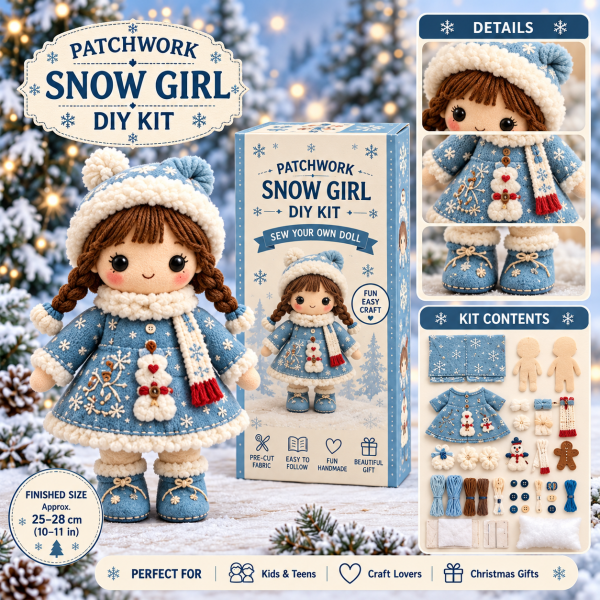 DIY Patchwork Doll Sewing Kit Craft Gift for Teens and Adults Christmas Girl Collection