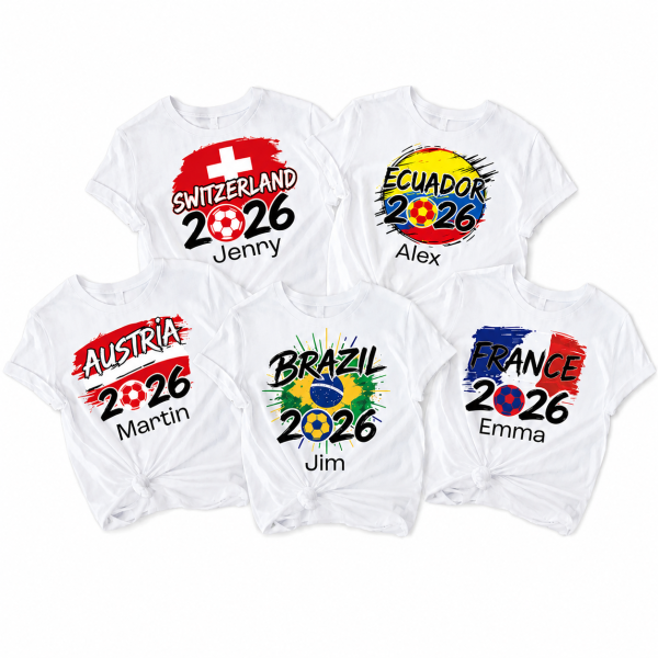 2026 International Football Championship National Flag T-Shirt, Custom National Teams T-shirt, Game Day Tee, Global Fans Collection
