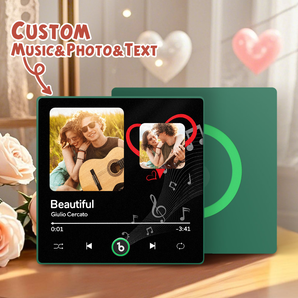 Custom Music Fridge Magnets Valentine's Day Gifts Custom Music Fridge Magnet Colorful Frame Album Fridge Magnet Can Play Songs Gift for Couple