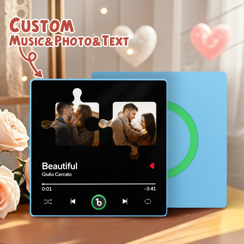 Custom Music Fridge Magnets Valentine's Day Gifts Custom Music Fridge Magnet Colorful Frame Album Fridge Magnet Can Play Songs Gift for Couple