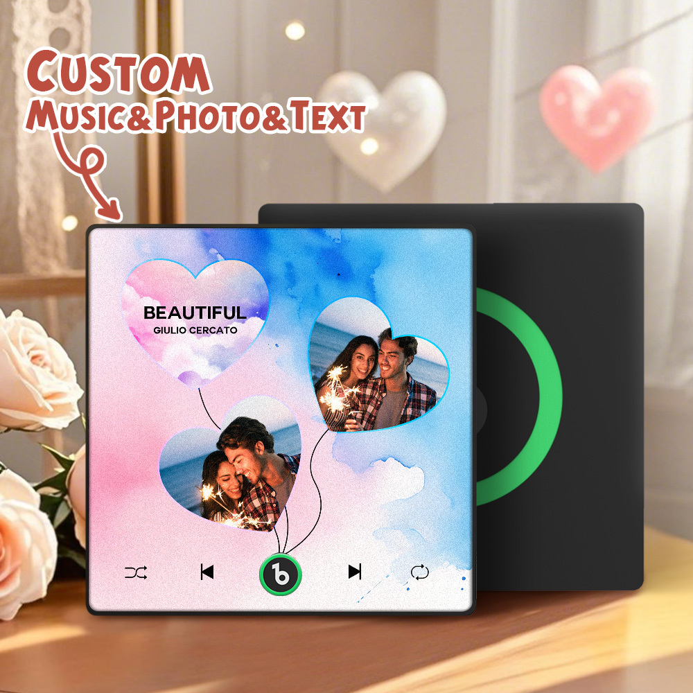 Custom Music Fridge Magnets Valentine's Day Gifts Custom Music Fridge Magnet Colorful Frame Album Fridge Magnet Can Play Songs Gift for Couple