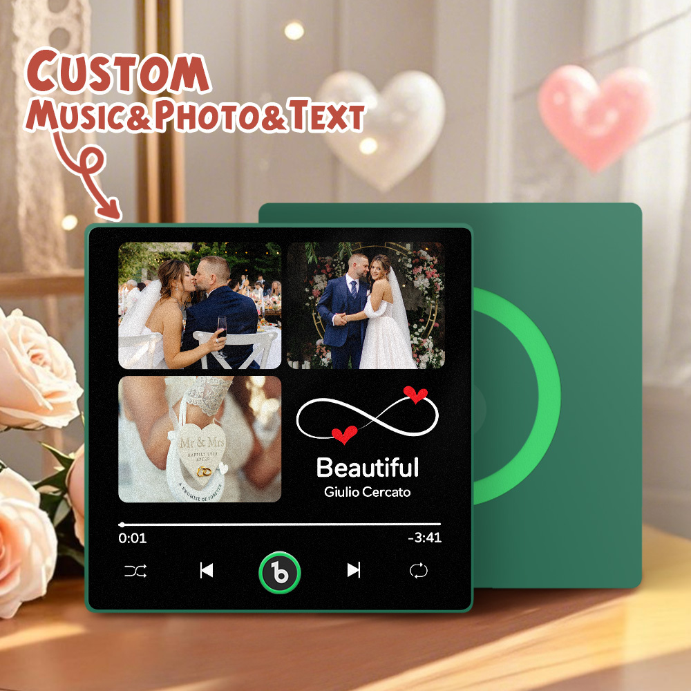 Custom Music Fridge Magnets Valentine's Day Gifts Custom Music Fridge Magnet Colorful Frame Album Fridge Magnet Can Play Songs Gift for Couple