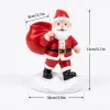 Santa Claus Figurine Pen Holder - Christmas Santa with Toy Sack Desk Organizer, Holiday Office Decor & Gift for Coworkers, Teachers & Family