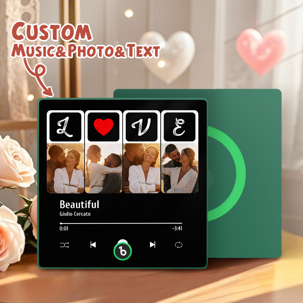 Custom Music Fridge Magnets Valentine's Day Gifts Custom Music Fridge Magnet Colorful Frame Album Fridge Magnet Can Play Songs Gift for Couple